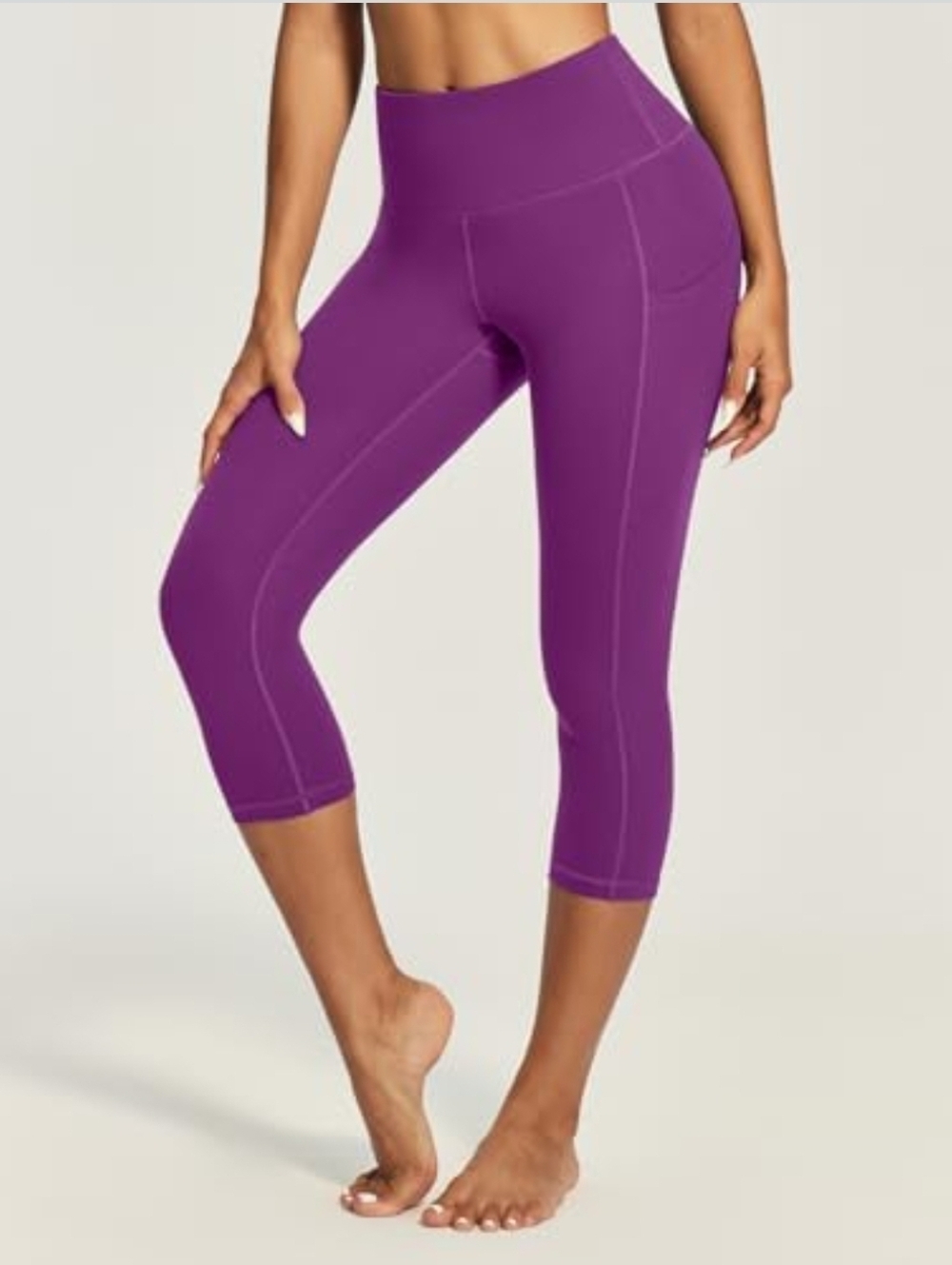 luga Purple Active Capri Leggings - Picture 7 of 9